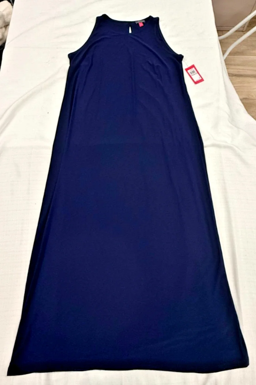 Vince Camuto Afterglow Maxi Dress 1X Classic Navy Sleeveless NWT Plus Size 1x